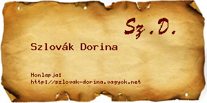 Szlovák Dorina névjegykártya