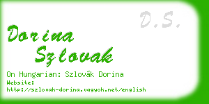dorina szlovak business card